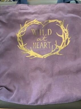 Indigo - Tote Bag with 'Wild at Heart' Print (Purple & Gold)